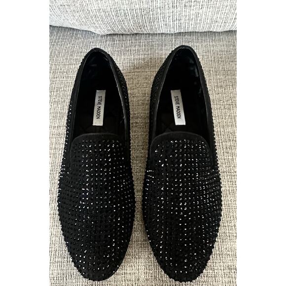 Steve Madden Caviar Rhinestone Smoking Loafer Mens Size 12